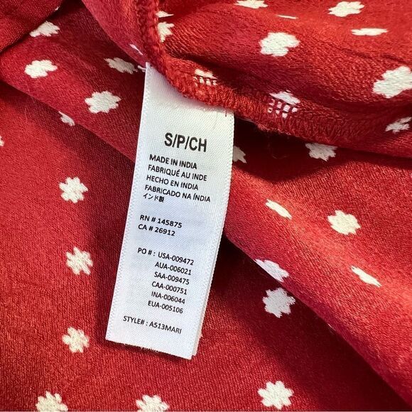 Amuse society aria ditzy floral blouse red and white - Picture 6 of 7